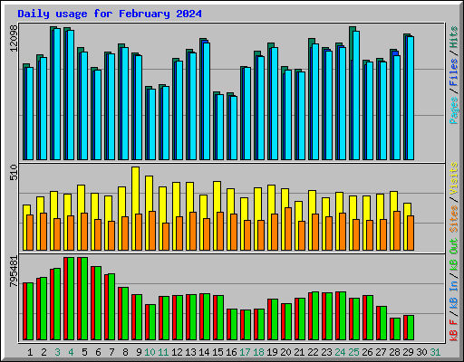 Daily usage for February 2024