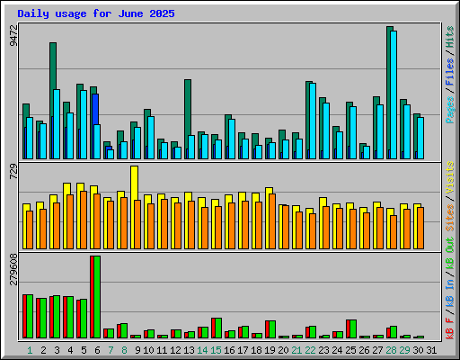 Daily usage for June 2025