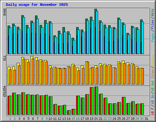 Daily usage for November 2025