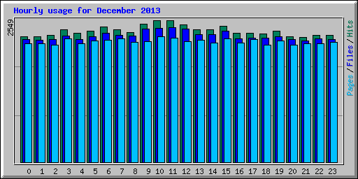 Hourly usage for December 2013