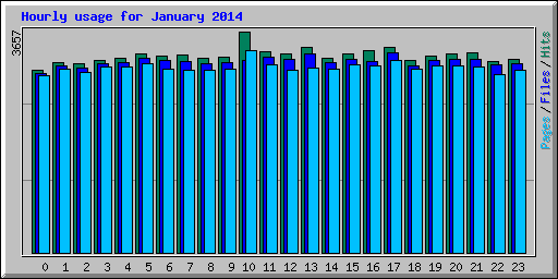 Hourly usage for January 2014