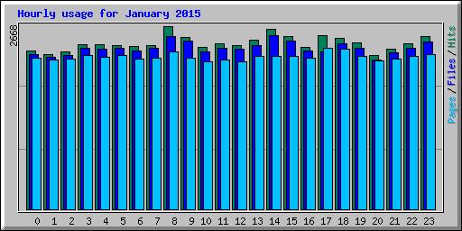 Hourly usage for January 2015