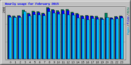 Hourly usage for February 2015
