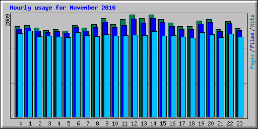 Hourly usage for November 2016