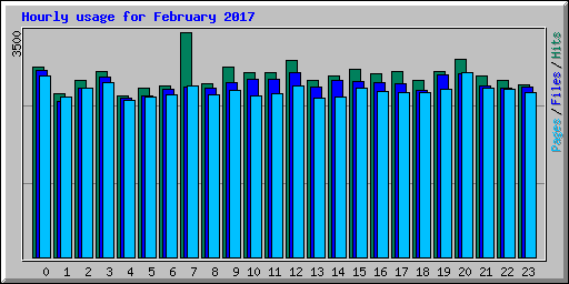 Hourly usage for February 2017
