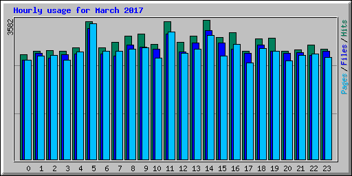 Hourly usage for March 2017