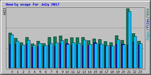 Hourly usage for July 2017