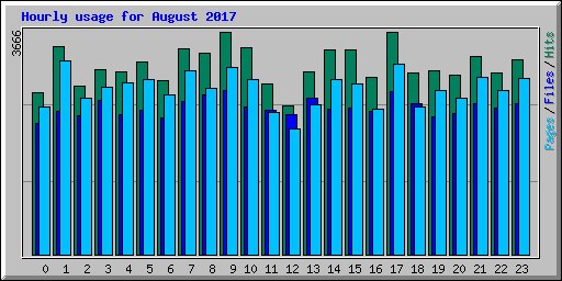 Hourly usage for August 2017