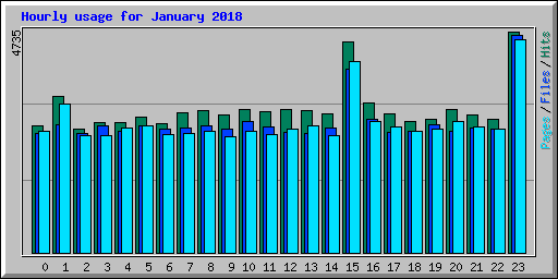 Hourly usage for January 2018