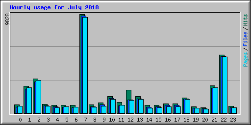 Hourly usage for July 2018