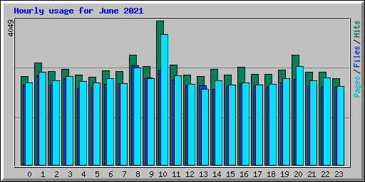 Hourly usage for June 2021