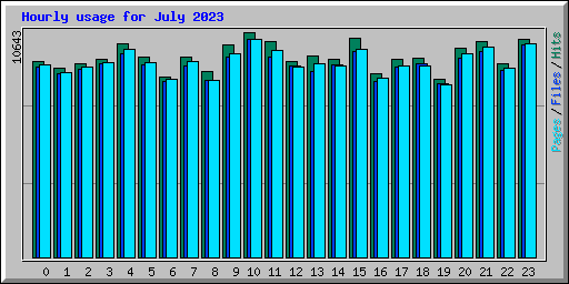 Hourly usage for July 2023
